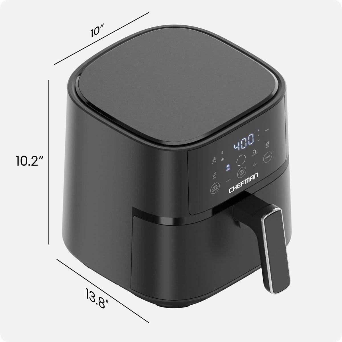 Chefman Air Fryer – 6 QT Compact Airfryer for Quick & Easy Meals, Features Hi-Fry Technology for Extra Crisp, Easy-View Window, Touch Controls with 4 Presets, Nonstick & Dishwasher Safe Basket - Black