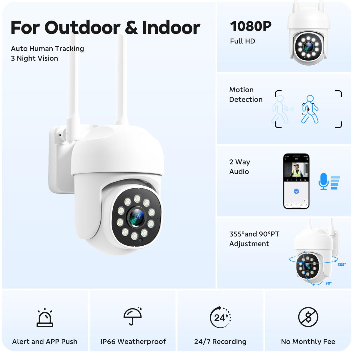 CAMCAMP Home Security Camera System Wireless Outdoor WiFi 5G 24/7 Recording