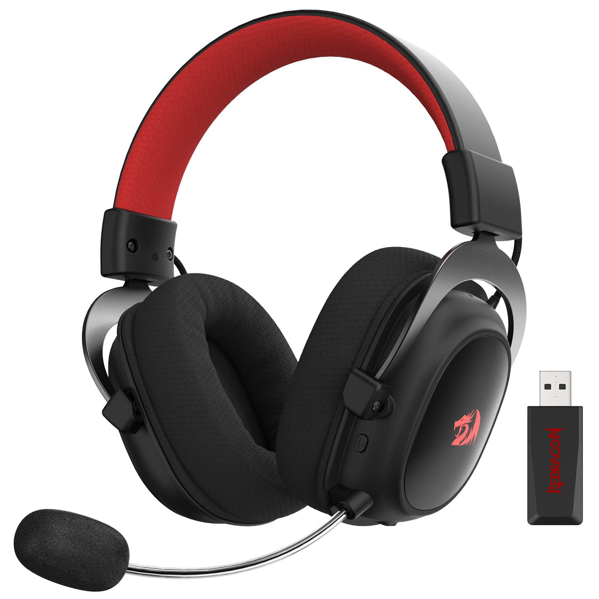 Redragon H510 Zeus Wired Gaming Headset - 7.1 Surround Sound - Memory Foam Ear Pads - 53MM Drivers - Detachable Microphone, Works for Multi-Platforms PC, PS4/3 & Xbox One/Series X, NS