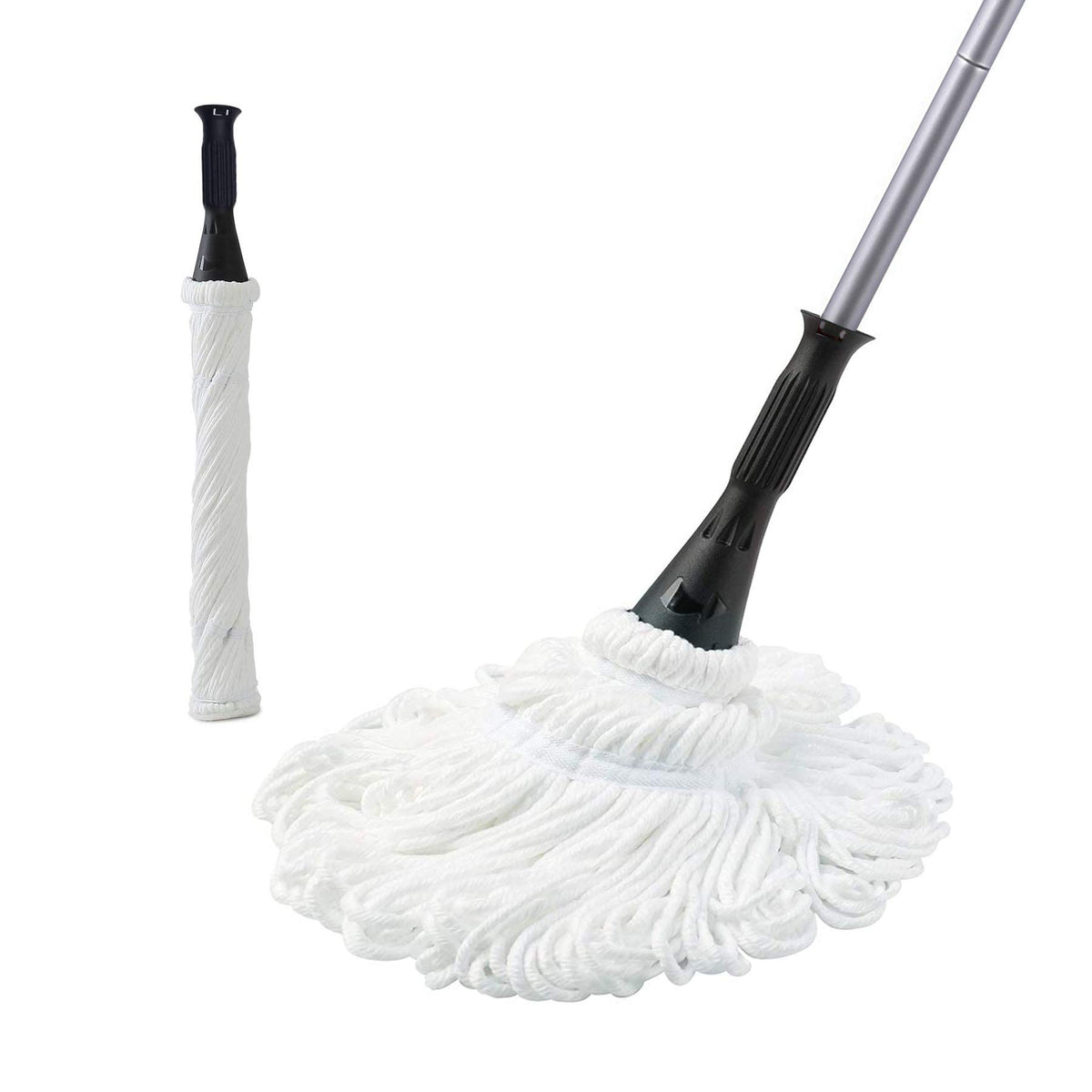 Eyliden Mop with 2 Reusable Microfiber Heads, Easy Wringing Twist Mop