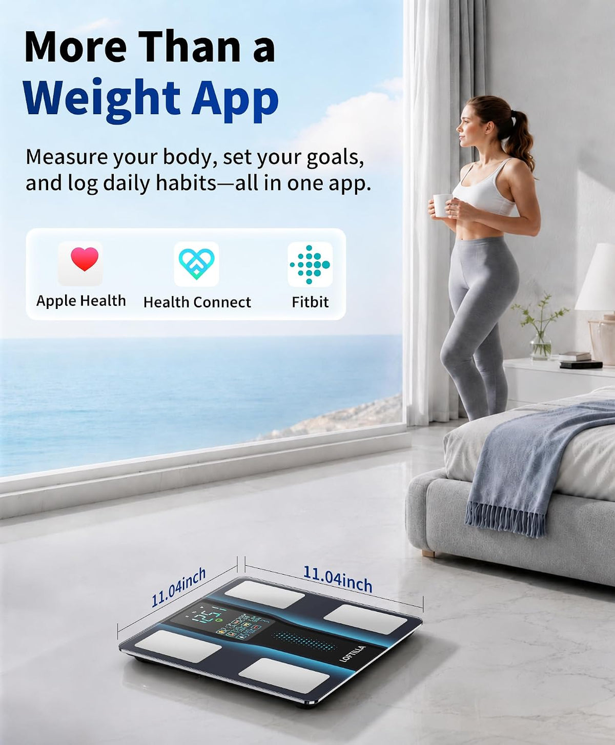LOFTILLA Smart Scale with BMI, Body Fat, Muscle Mass, 8-in-1 Display