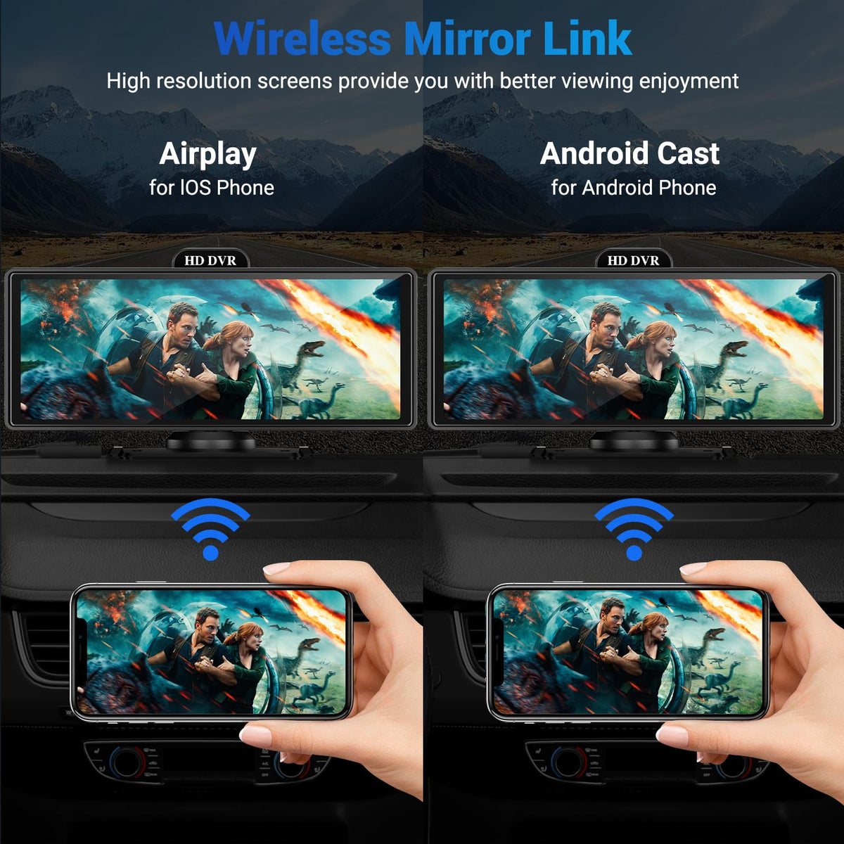 9" Wireless Apple Carplay Screen for Car with OTA Update, Backup Camera