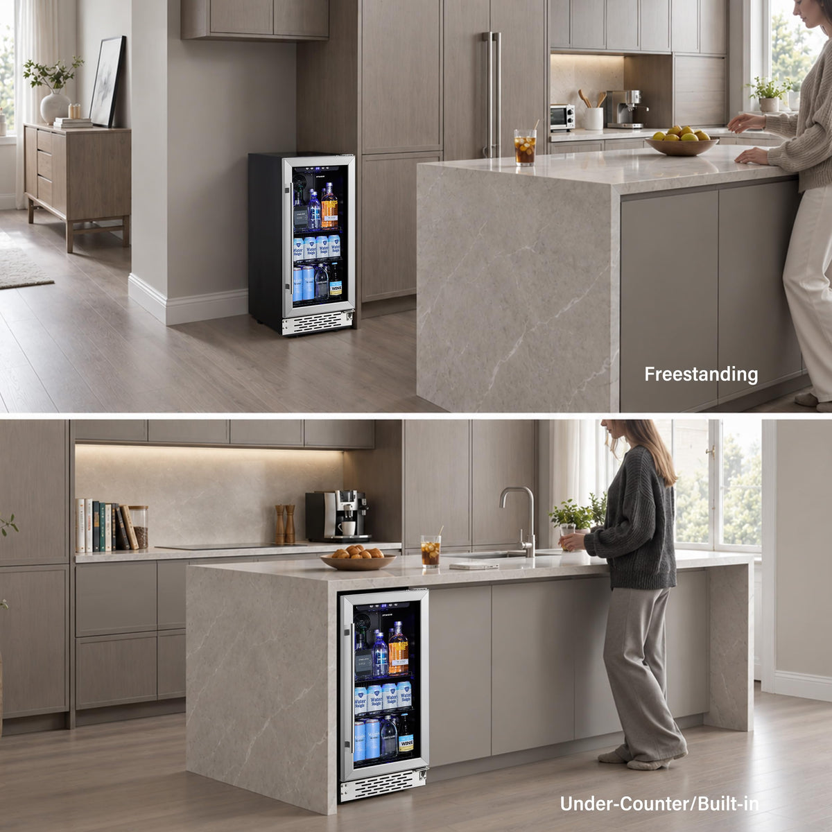 24inch Beverage Refrigerator,180 Cans Beverage Fridge Under Counter
