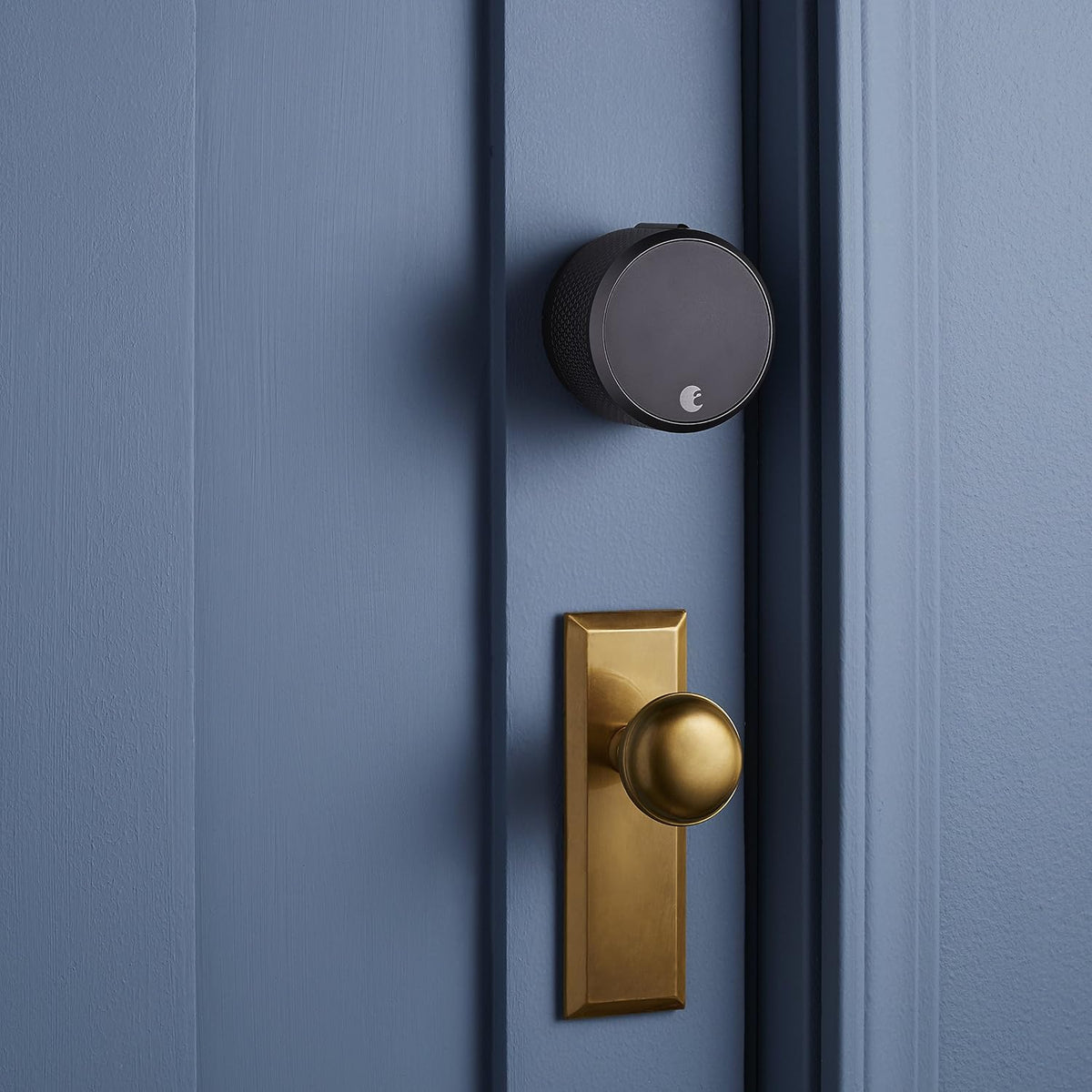August Home Smart Lock Pro + Connect Hub - Wi-Fi Smart Lock for Keyless Entry - Works with Alexa, Google Assistant, and more – Dark Gray