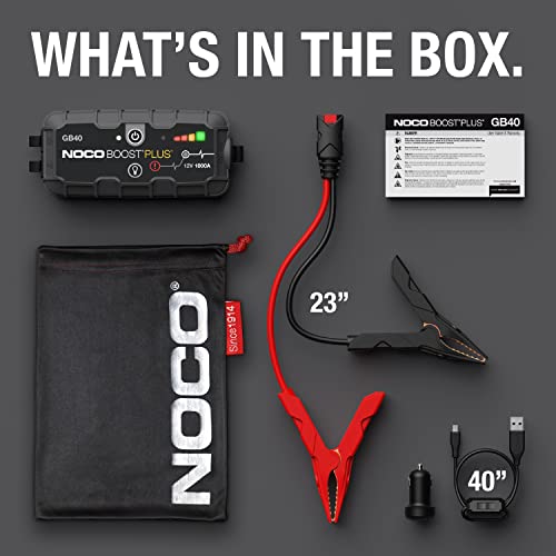 NOCO Boost Plus GB40 1000 Amp 12-Volt UltraSafe Lithium Jump 1000 Amps, Gray