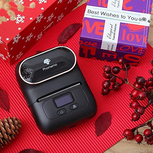 Phomemo M110 Bluetooth Label Maker, Portable Barcode Printer A-Black