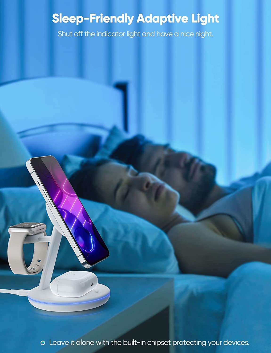Magnetic Wireless Charging Station for Apple Series, 3-in-1 Standard White