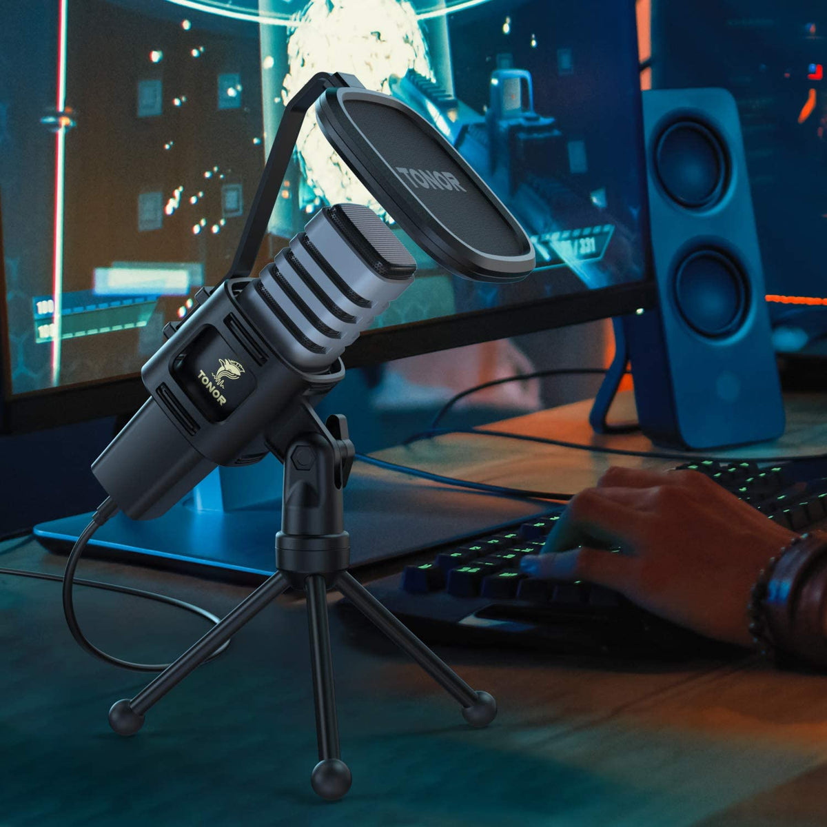 USB Microphone, TONOR Condenser Computer PC Mic with Tripod Stand, Pop...