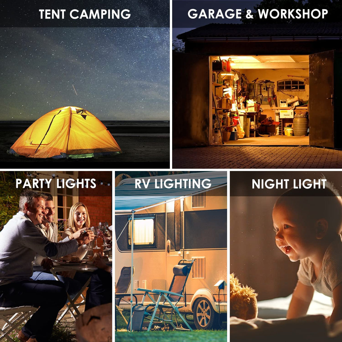 Onite USB LED Camping Light, Outdoor Light 1 Count (Pack of 1), Warmwhite