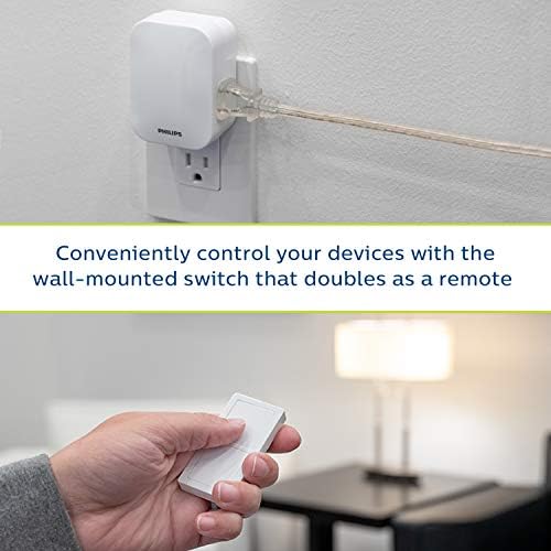 Philips Philips Wireless ON/Off Switch, Wall Plate Included, 150ft Range, Home Automation, Remote – SPC1246AT/27, White