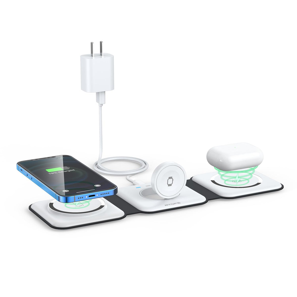 3 in 1 Wireless Charging Station for Apple,Foldable Magnetic Travel Charger