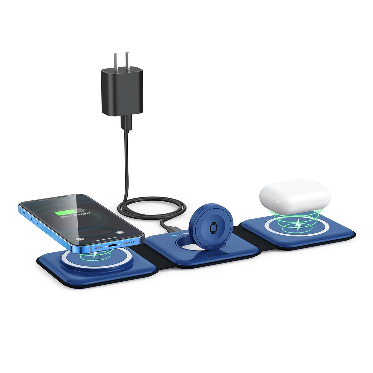 3 in 1 Wireless Charging Station for Apple,Foldable Magnetic Travel Charger