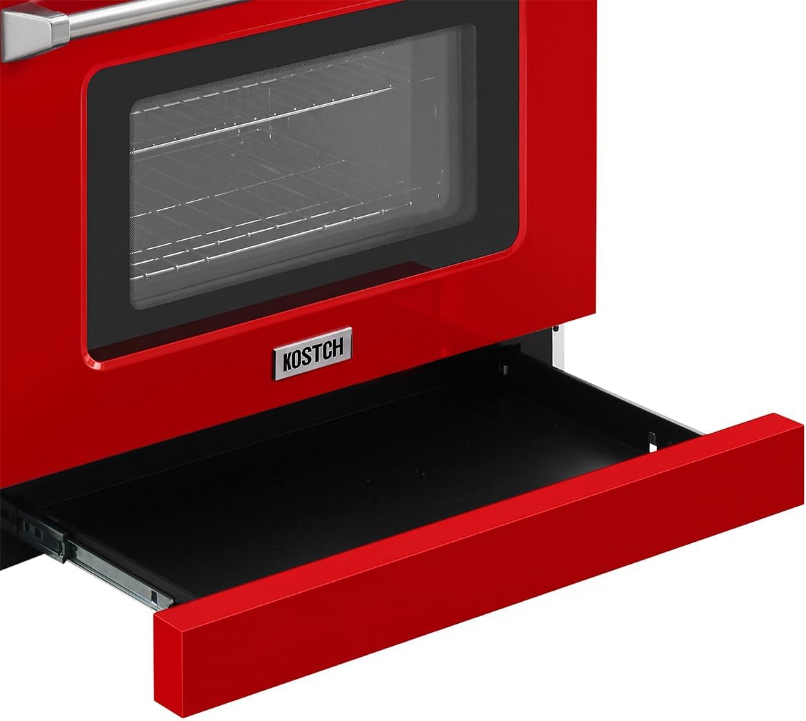 Tilt Panel 36" Natural Gas Range with 6.2 cu ft True Convection Oven (Red)