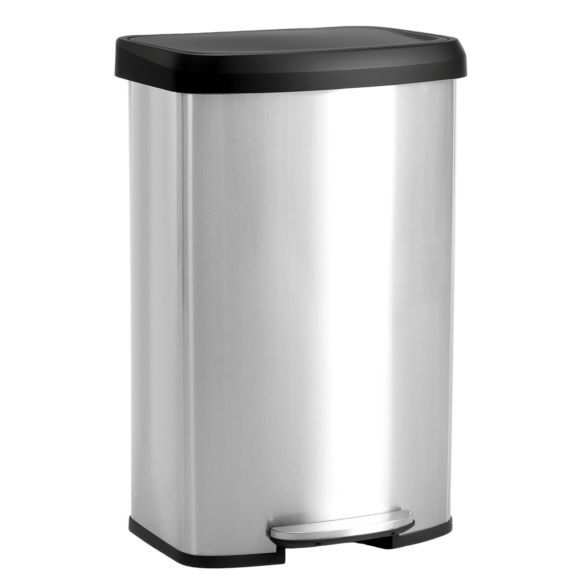 NEWBULIG 16 Gallon Dual Compartment Kitchen Trash Can, Stainless Steel, 60L