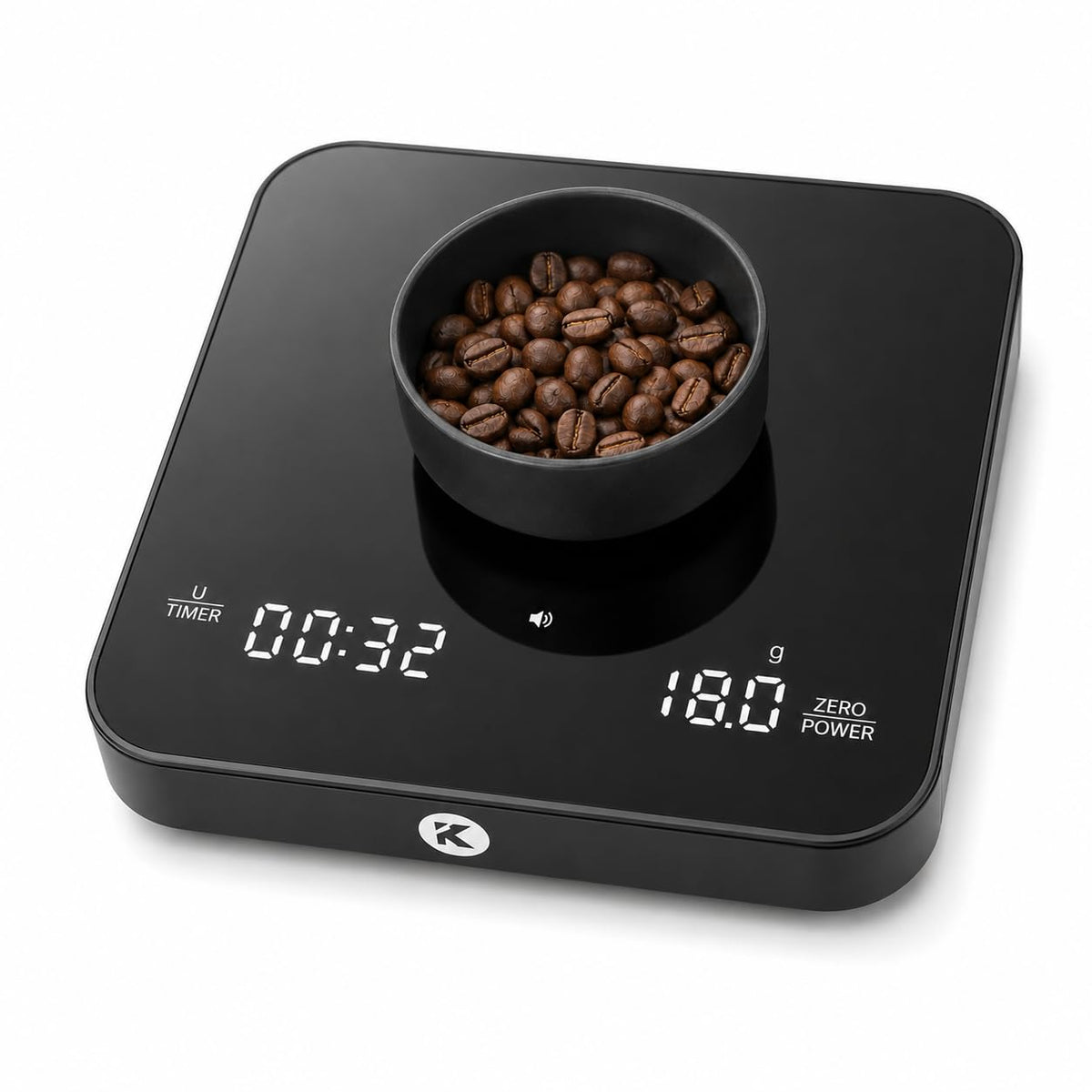 KitchenTour Coffee Scale with Timer, Small Espresso Scale 0.1g/2kg, Wood
