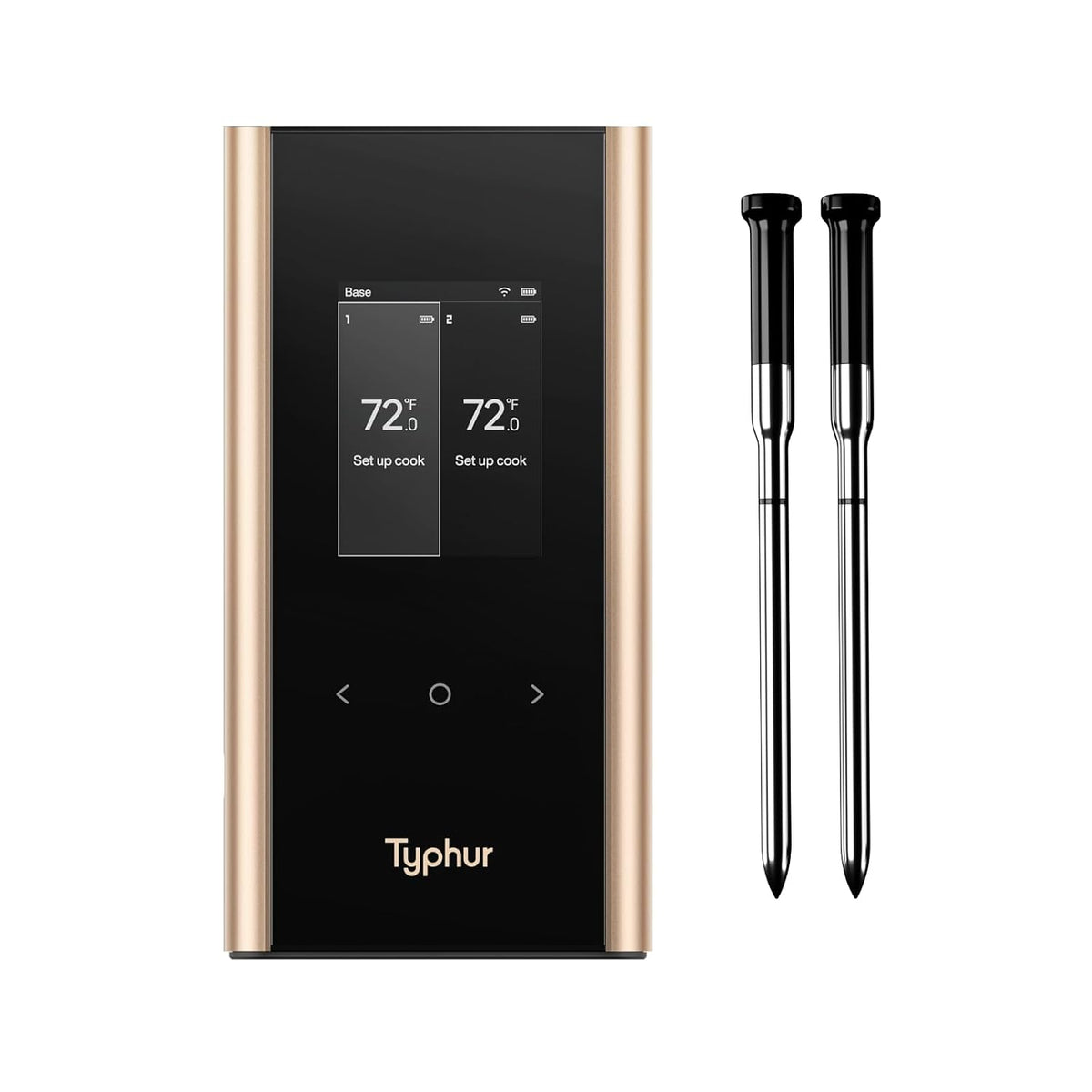 Typhur Sync Gold Wireless WiFi Meat Thermometer, 2 Slim Probes, Smart Base