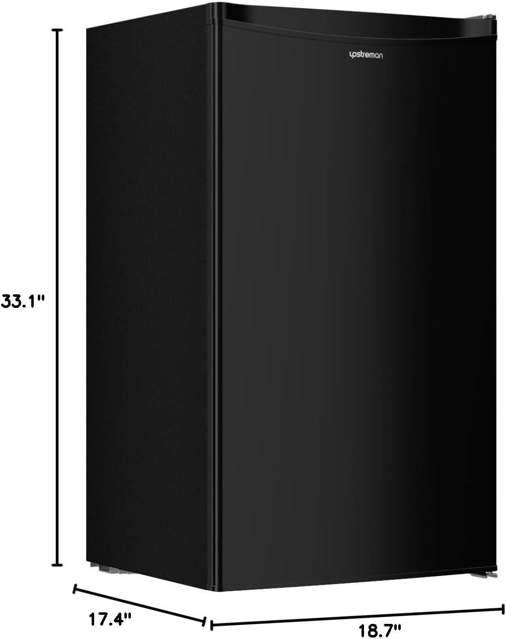 Upstreman 3.2 Cu.Ft Mini Fridge with Freezer, Black-BR321