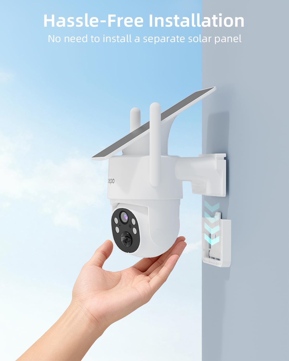 Security Cameras Wireless Outdoor, 4MP Solar-Powered Home Security Cameras