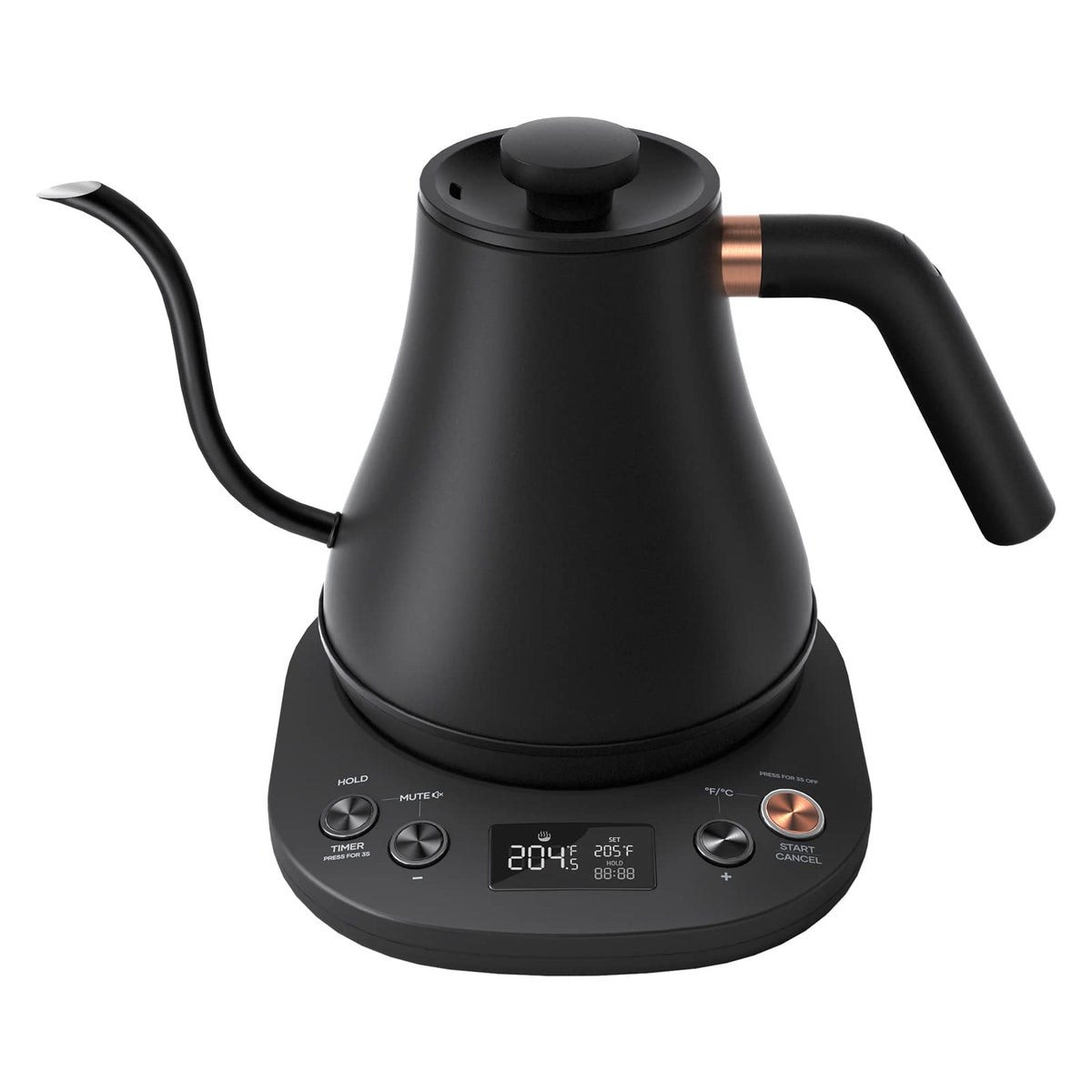 Mecity Electric Gooseneck Kettle With LCD Display Automatic Shut Off Retro Coffee Kettle Temperature Control Hot Water Boiler to Pour Over Tea, 1200 Watt Quick Heating Tea Pot, 0.8L, Stainless Steel