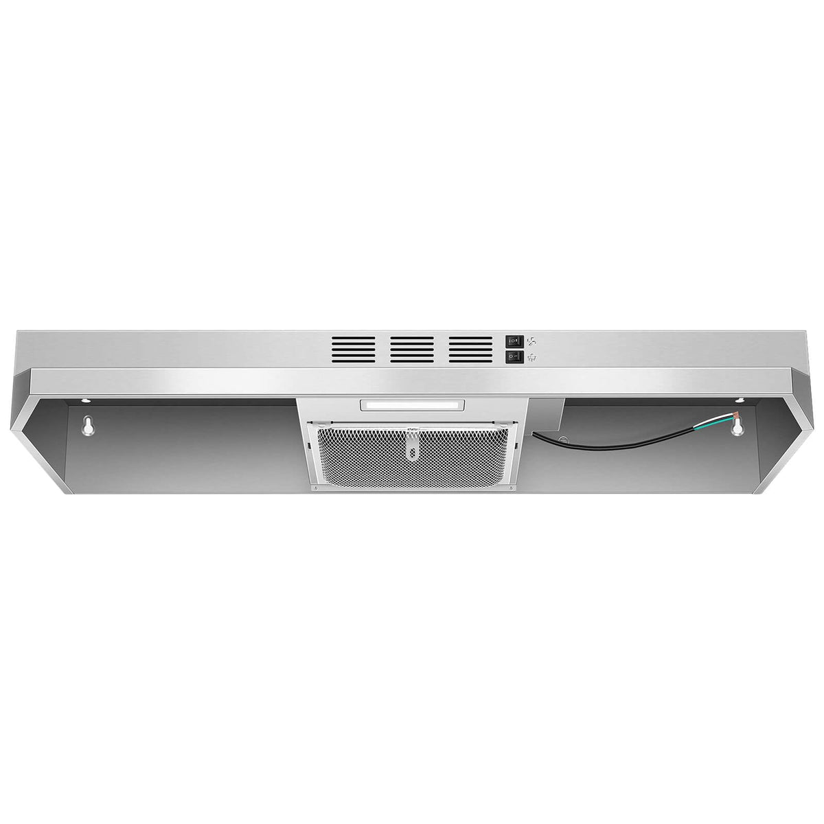 SNDOAS 30 inch Range Hood Ducted/Ductless Convertible Stainless Steel Range Hood Under Cabinet with Rocker Button Control,Vent Hood with LED Light,2 Speed Exhaust Fan,Under Cabinet Hood,Silver