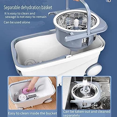 Michao Spin Mop Bucket Deluxe 360 Spinning Floor Cleaning System