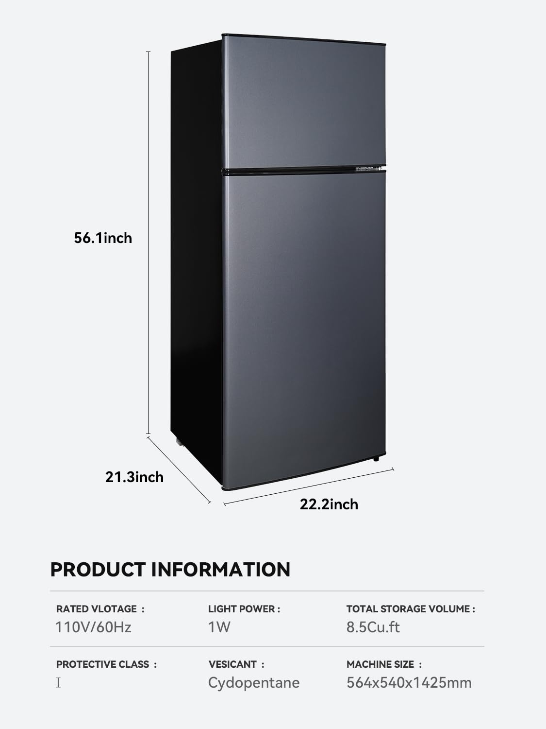 Mini Fridge with Freezer, 3.2 cuft Small Refrigerator, Compact Refrigerator