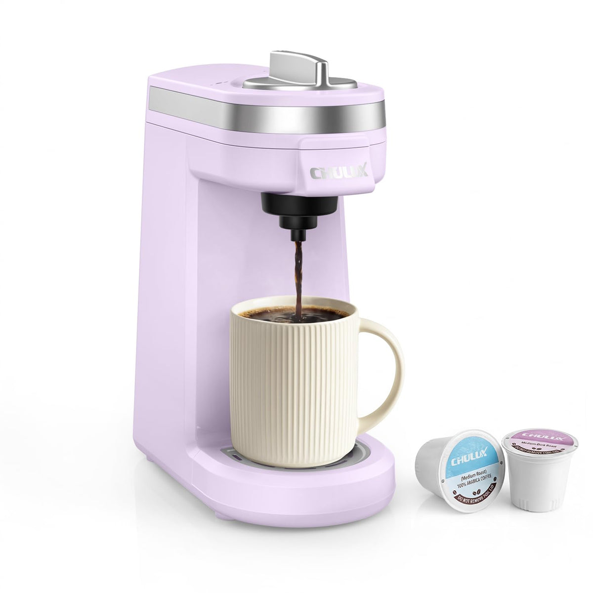 CHULUX Single Serve Coffee Maker for K Cup Pod, Fast-Heating System, Black