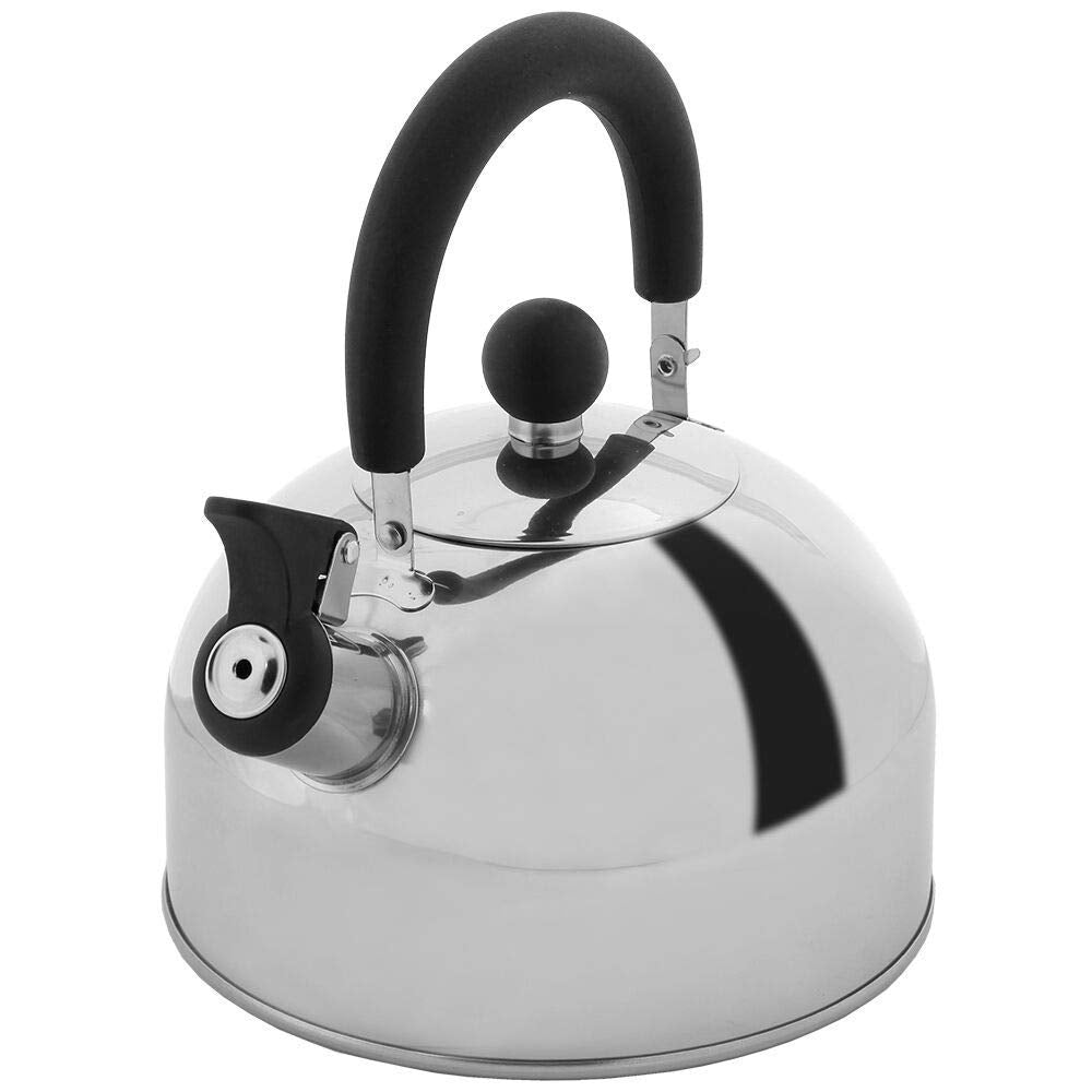 Lily's Home 2 Quart Stainless Steel Whistling Tea Kettle, the Perfect Stovetop Tea and Water Boilers for Your Home, Dorm, Condo or Apartment. (Blue)