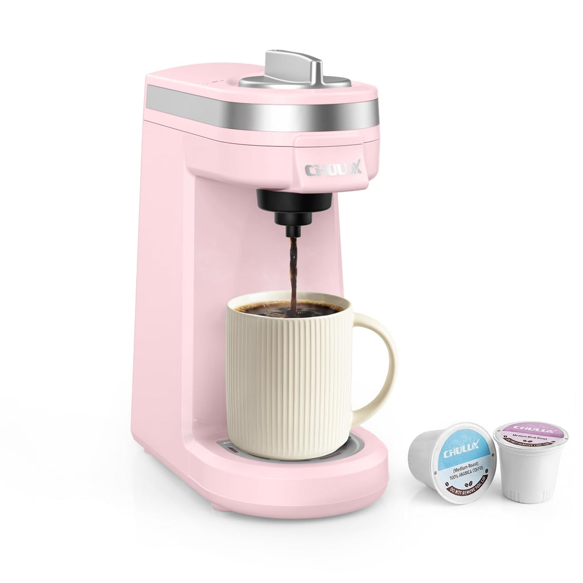 CHULUX Single Serve Coffee Maker for K Cup Pod, Fast-Heating System, Black