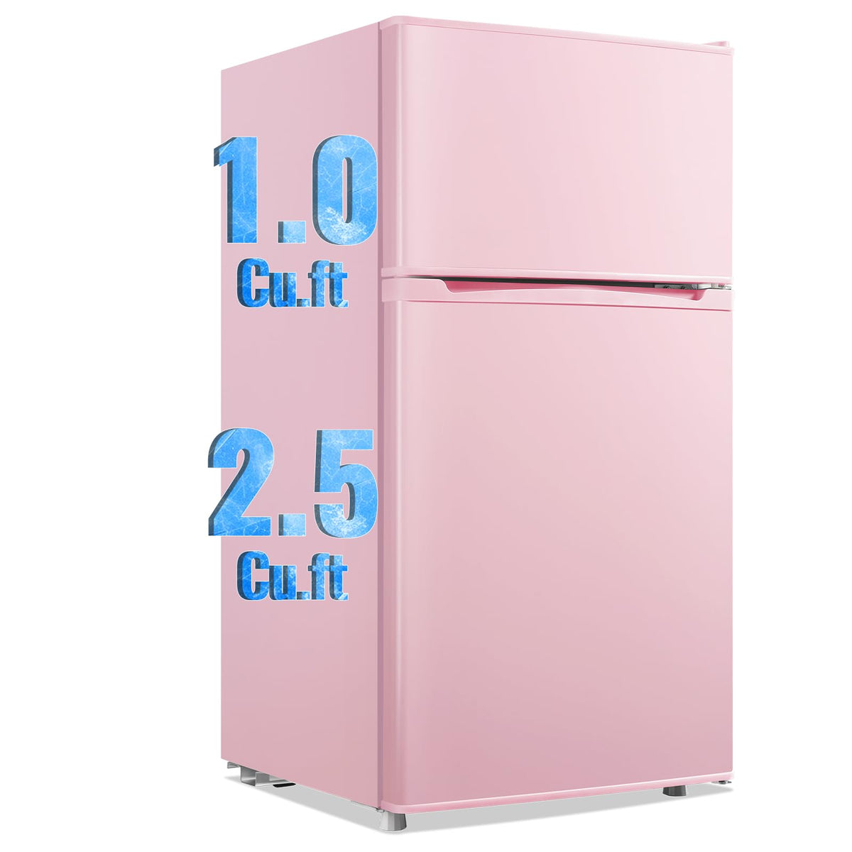 3.5 Cu.Ft Compact Refrigerator Gray, Dual-Door MIni Fridge for Home