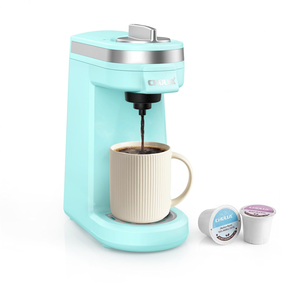 CHULUX Single Serve Coffee Maker for K Cup Pod, Fast-Heating System, Black