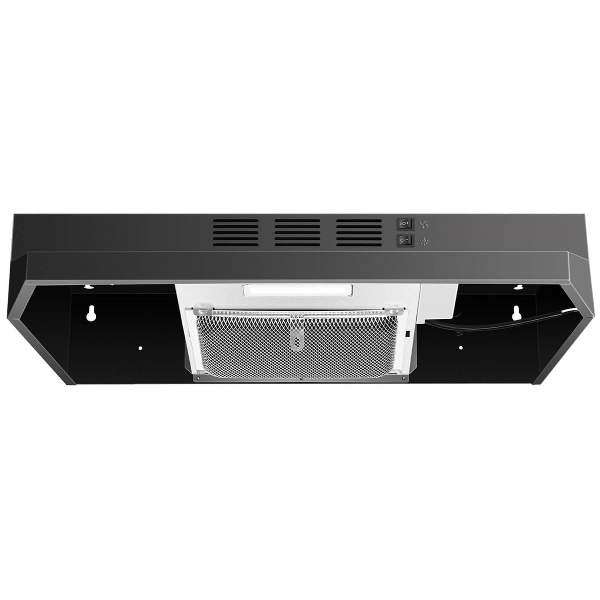 SNDOAS 30 inch Range Hood Ducted/Ductless Convertible Stainless Steel Range Hood Under Cabinet with Rocker Button Control,Vent Hood with LED Light,2 Speed Exhaust Fan,Under Cabinet Hood,Silver
