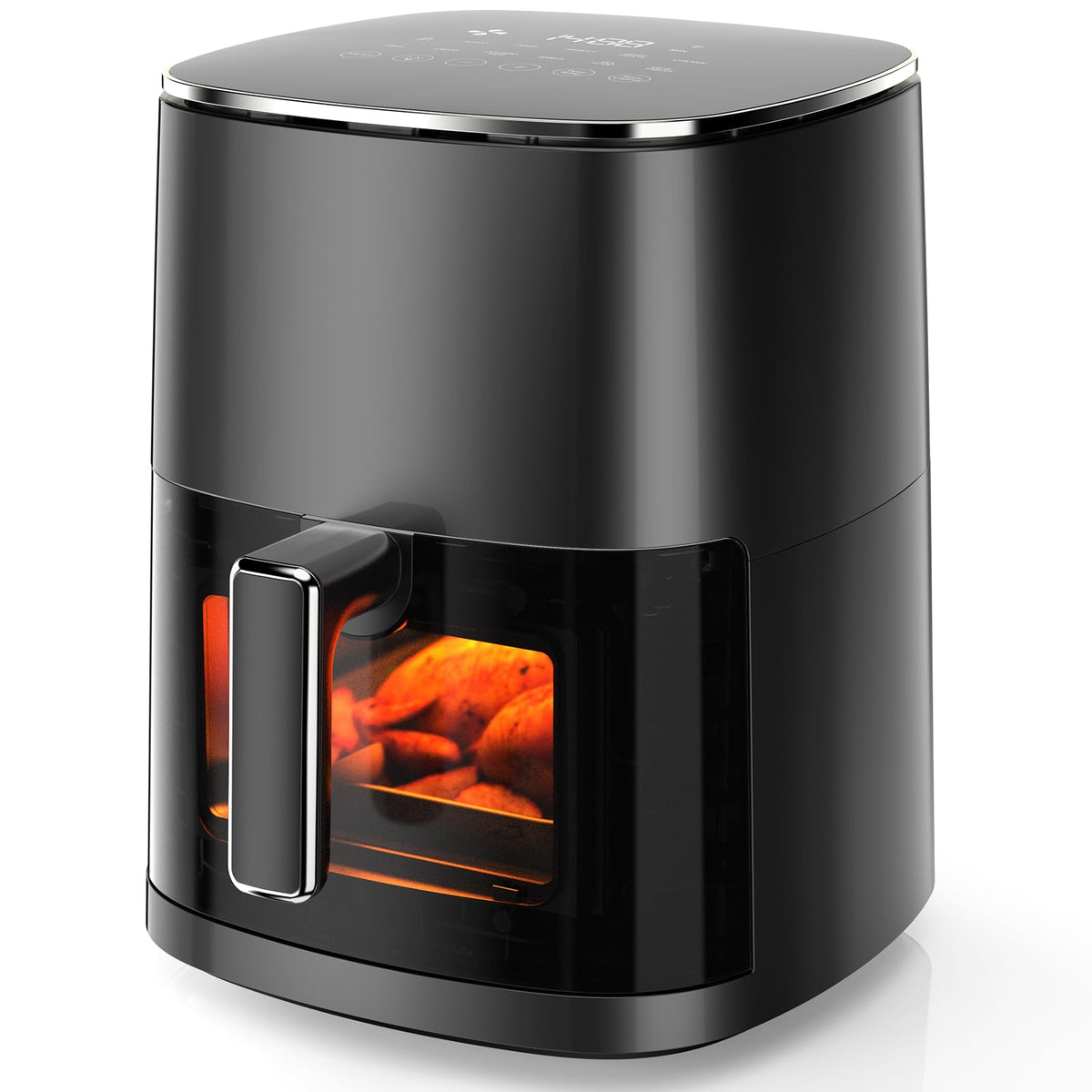 Sweetcrispy Air Fryer 6 Quarts with Window, 12-in-1 Square Airfryer Oven for Family, 400°F Rapid Air Crispy Technology, Roast Bake Dehydrate, Nonstick & Easy-Clean Basket