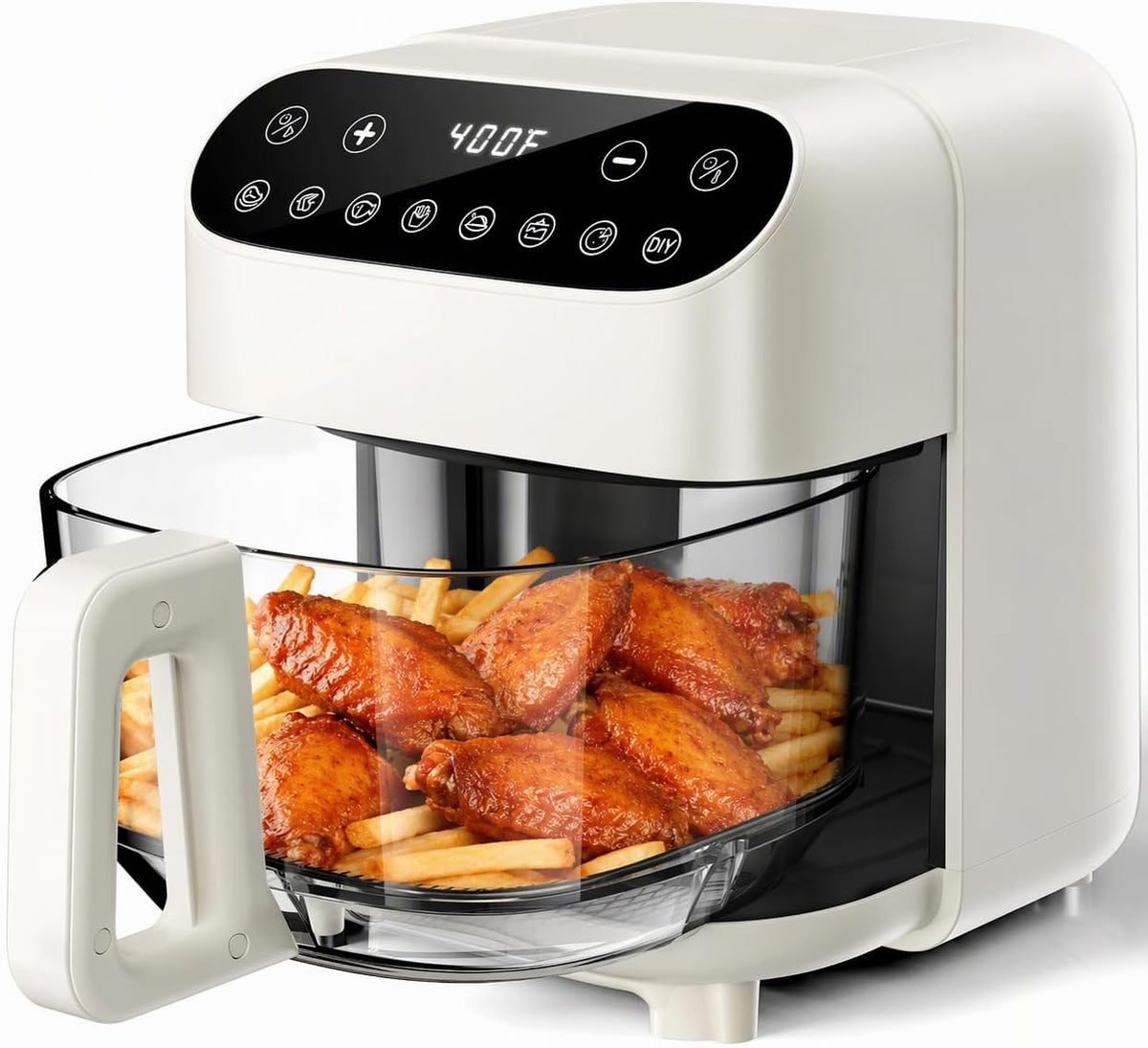 Kismile 5QT Glass Air Fryer, 8-in-1 Non Toxic AirFryer