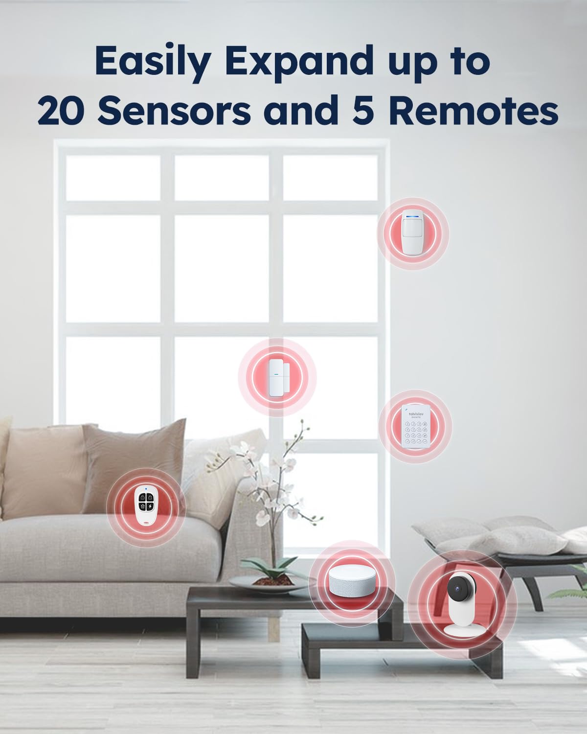 WiFi Door Alarm System, 8-Piece DIY Wireless Alarm Kit with Door Sensors
