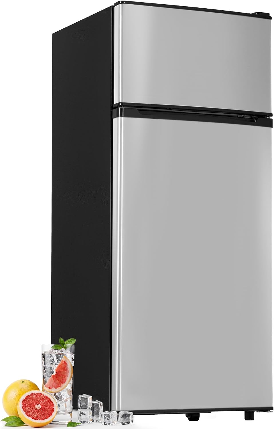 4.5cf Mini Fridge for Dorm/Office Quiet 2-Door Adjustable