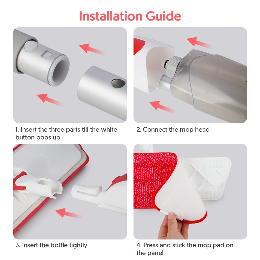 Spray Mop for Floor Cleaning: Microfiber Wet Dry Mops with 3 Washable Pads