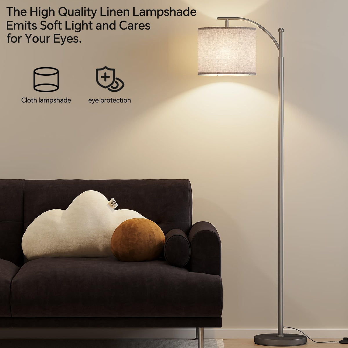 SUNMORY Arc Floor Lamp, Modern Floor Lamp with 3 Color Temperatures Bulb