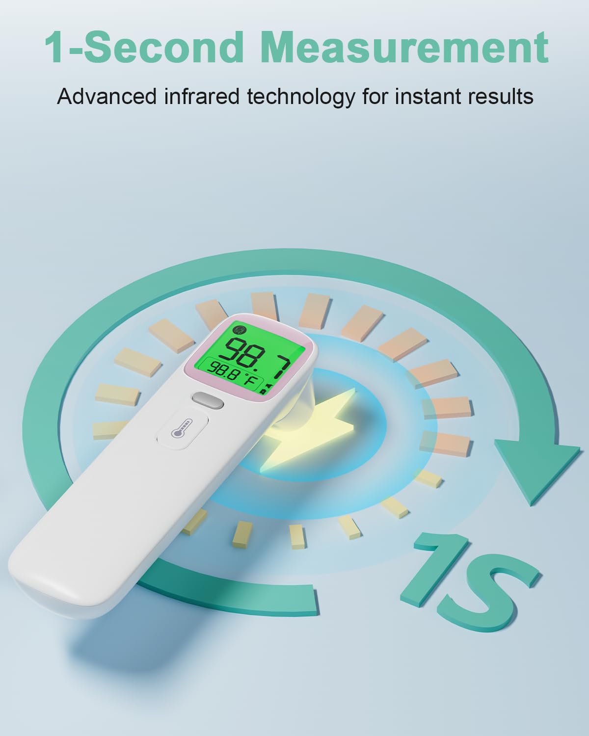 Baby Thermometer for Kids - Ear & Forehead Thermometer FSA-HSA, Digital Infrared Thermometers for Adults, Accurate No Touch Termometro with Fever Alarm & Mute Mode,40 Memories (Blue 1 Pack)