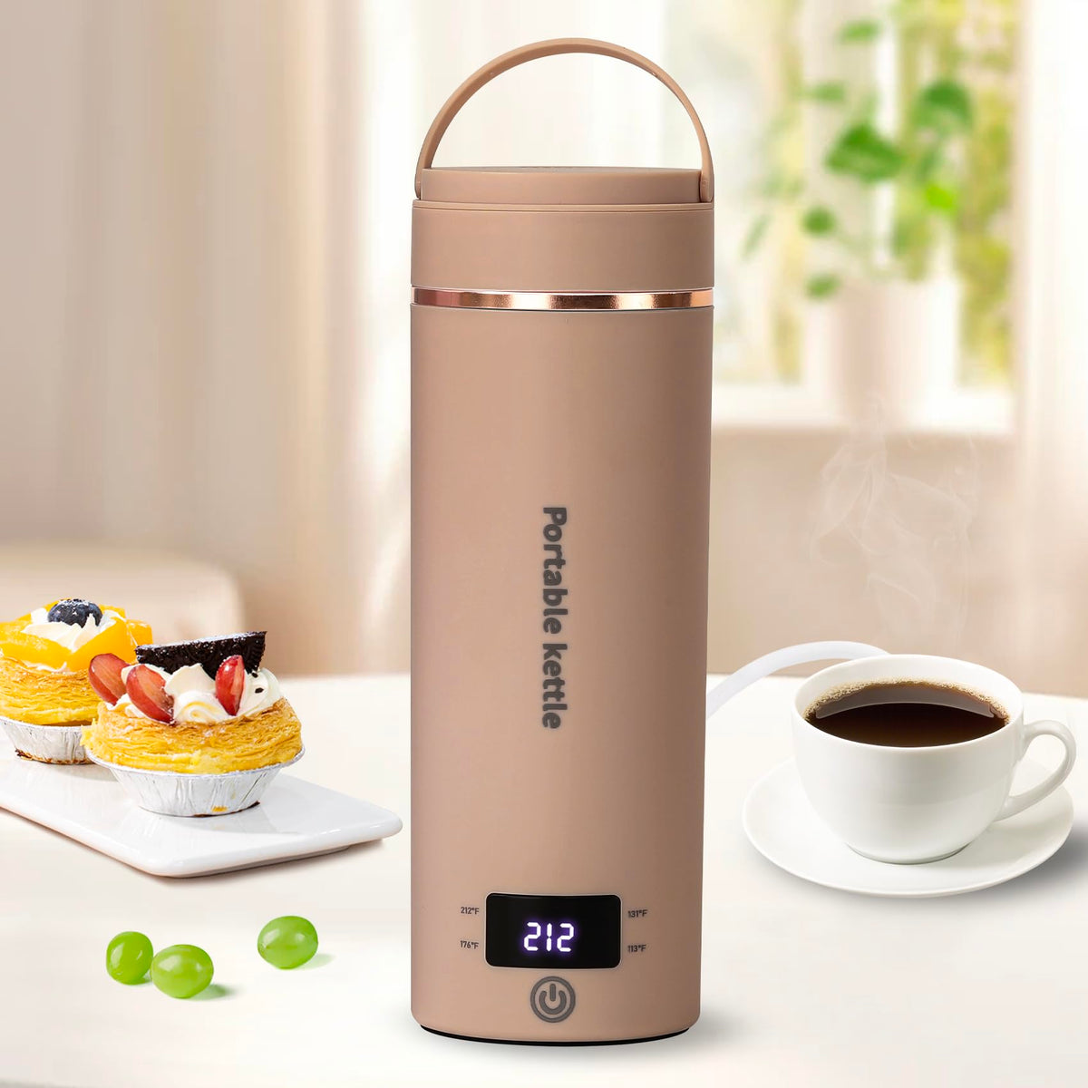 Portable Electric Kettle for Travel 120V, 13.5oz, 4 Temp Settings