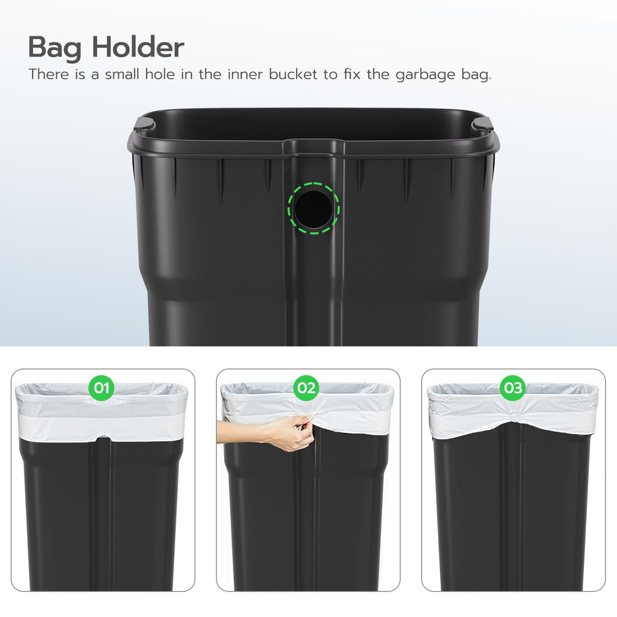 PayLessHere | 13G Trash Can with Lid | Steel | Removable Inner Bucket