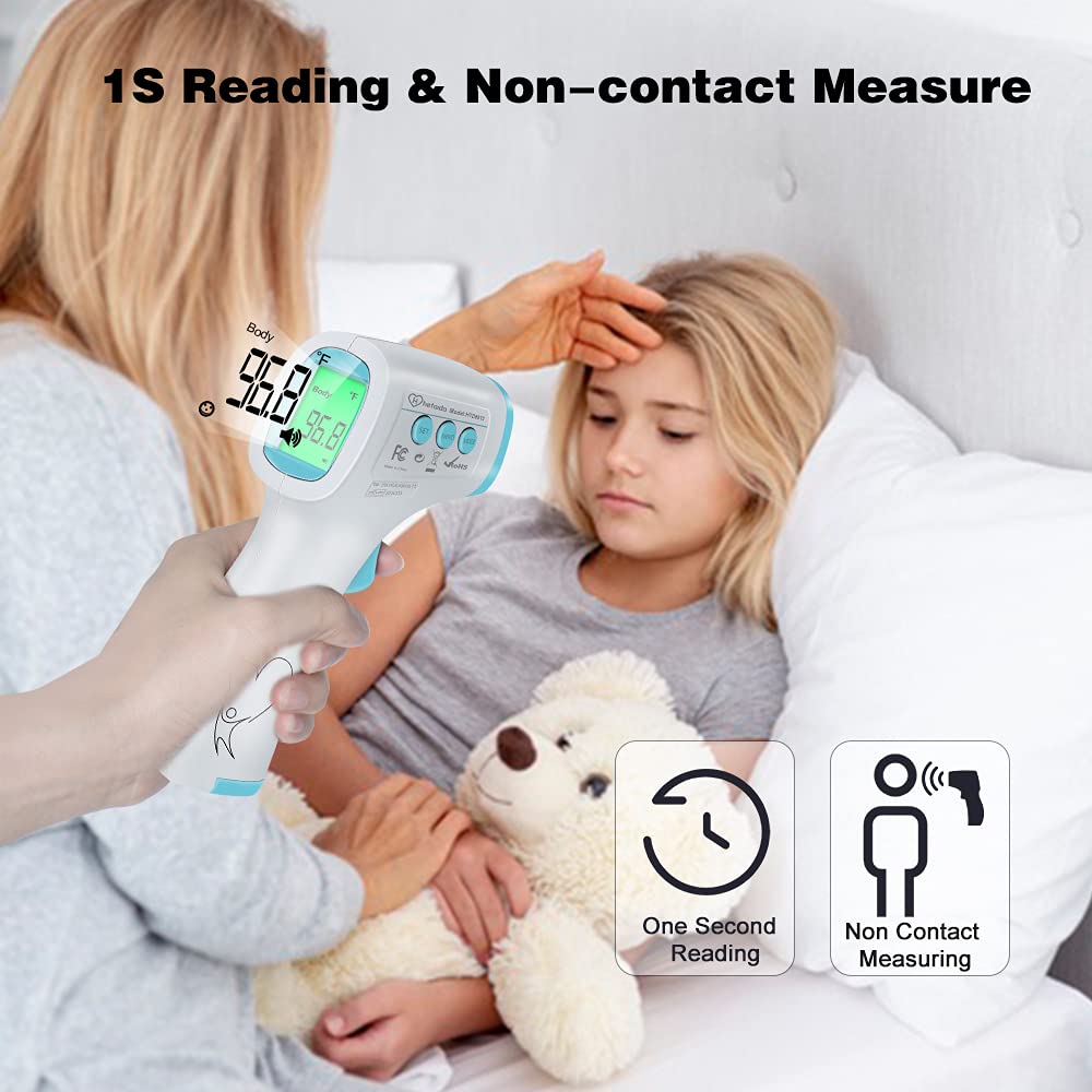 Digital Thermometer for Adults and Kids, No Touch Forehead Thermometer