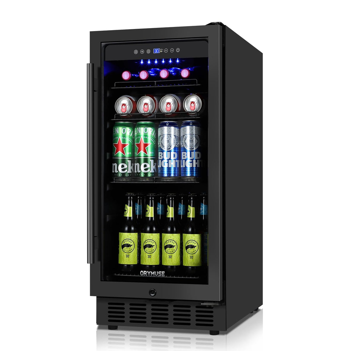 200 Bottle Upgrade Wine Cooler Refrigerator - 24 Inch Large Capacity Wine Fridge Built-In Freestanding, with Quiet Compressor, Professional Temperature Control & Wine Cellar - Black
