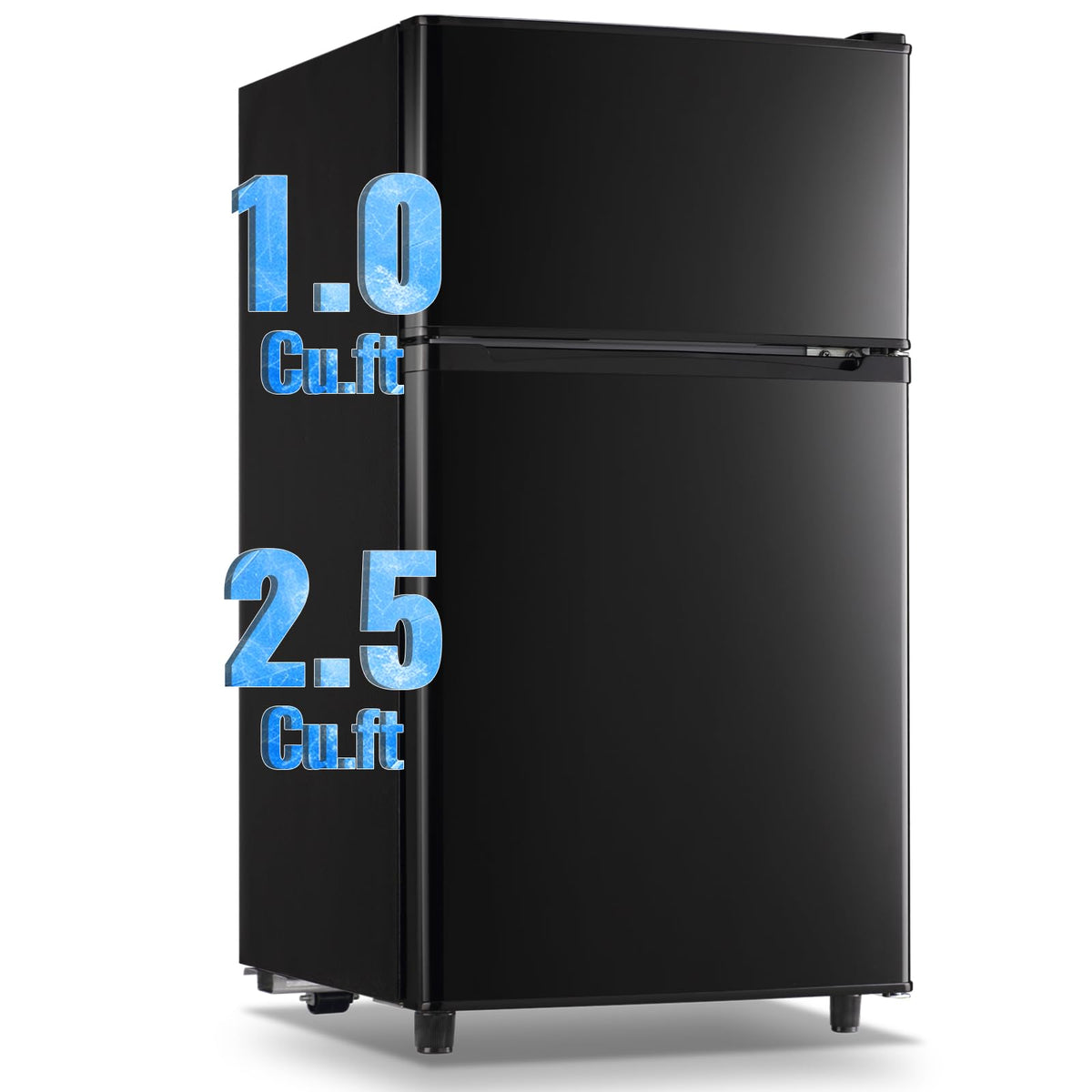 3.5 Cu.Ft Compact Refrigerator Gray, Dual-Door MIni Fridge for Home