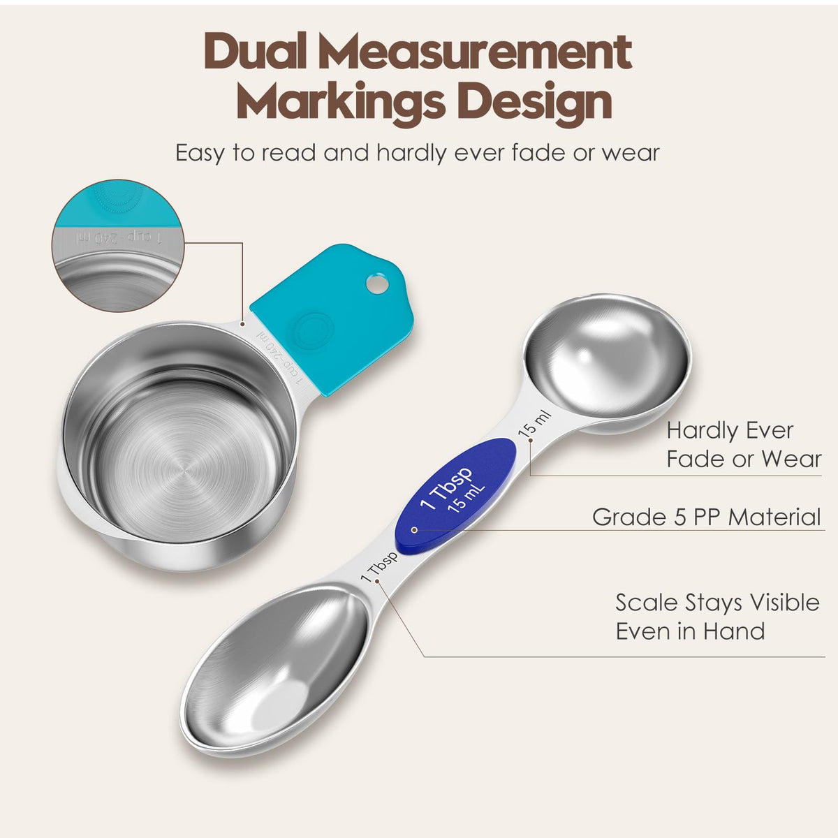 Magnetic Measuring Cups and Spoons Set – 304 Stainless Steel