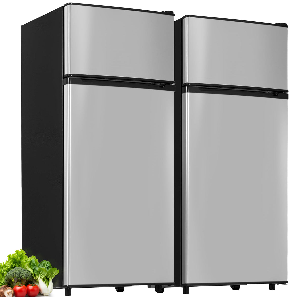 4.5 Cu.Ft Mini Fridge Freezer for Dorm/Office, 2-Door, Quiet