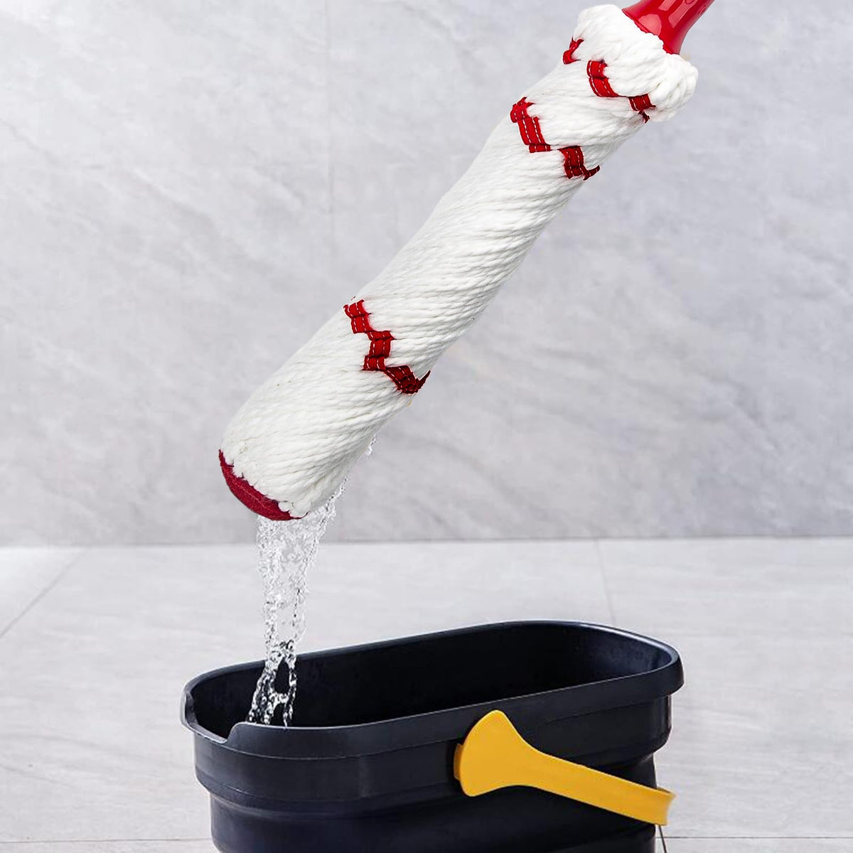 Self-Wringing Twist Mops for Floor Cleaning, Microfiber Floor mop with 57 " Long Handle, Easy Wringing Mop for Hardwood Commercial Household Clean