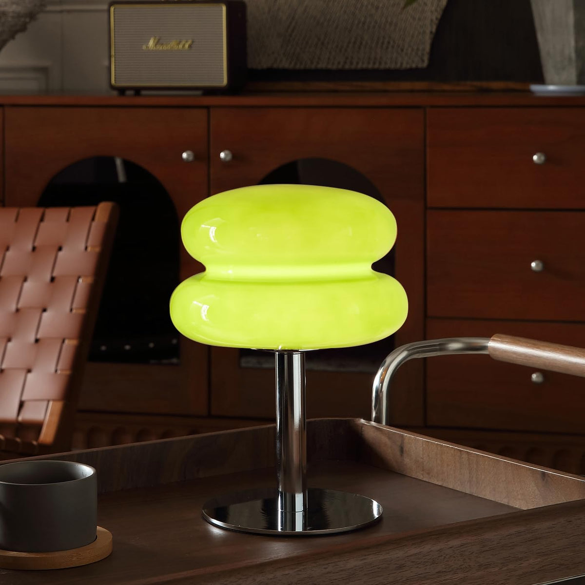 Glivpny Mushroom Lamp Table Lamp, Mid Century Modern Bedroom Lamps(Orange)
