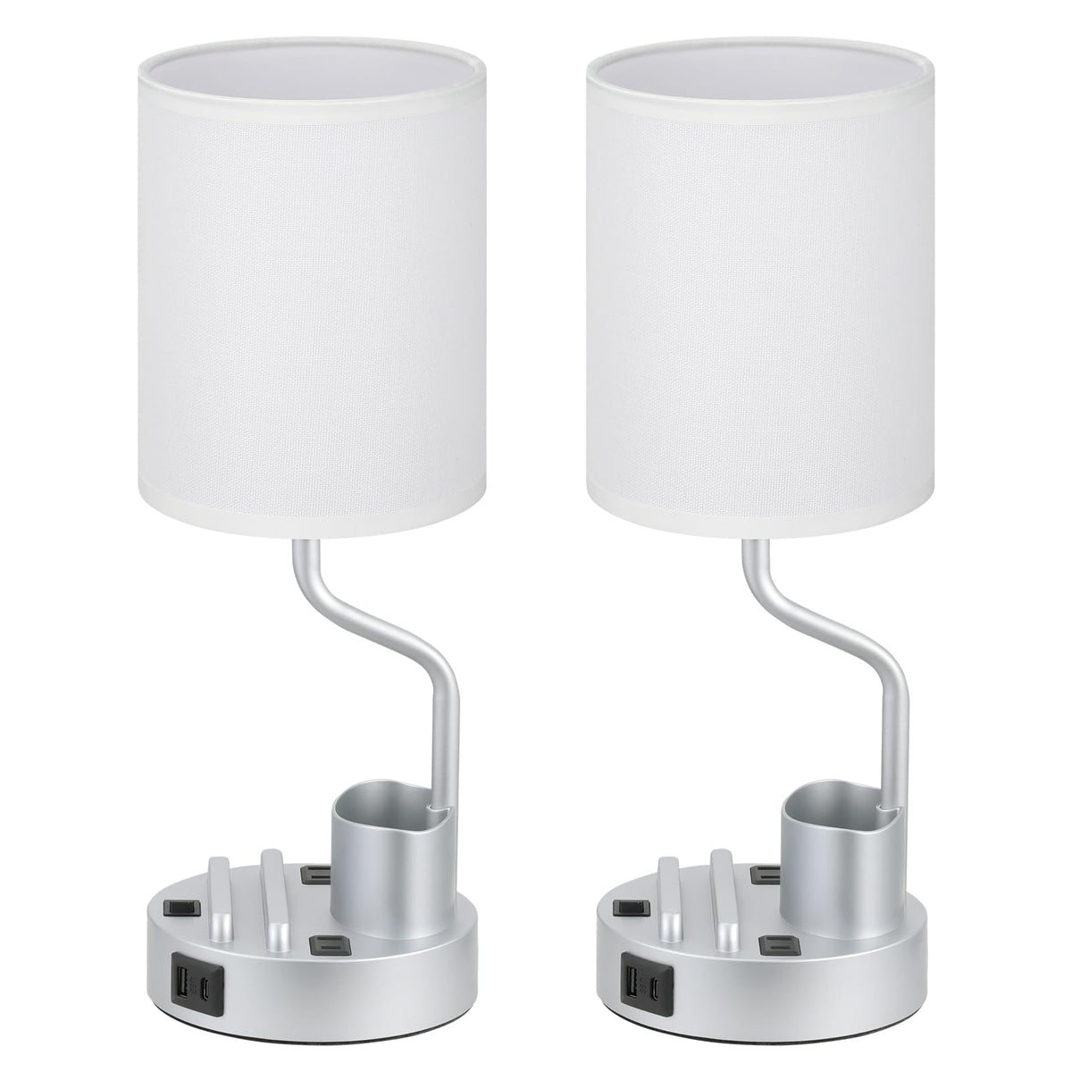 Fenmzee Bedside Lamps for Bedroom Set of 2 - Table Desk Lamp for Nightstand