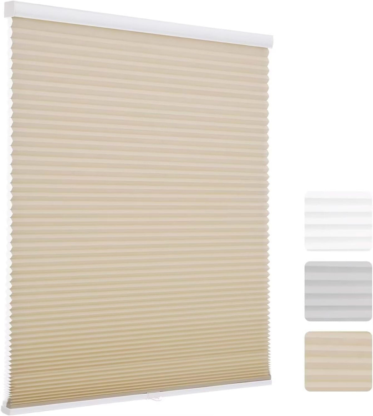 MYshade Cordless Blackout Cellular Shades, 1.5" Honeycomb Window Blinds for Bedroom & Nursery, Thermal Insulated, Noise Reducing, Privacy Shades, Inside or Outside Mount (24" W x 50" H, Light Brown)